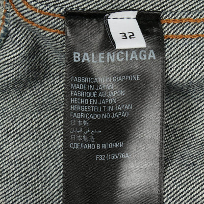 Balenciaga Denim Jacket Distressed Vintage Wash Indigo Blue — view 7