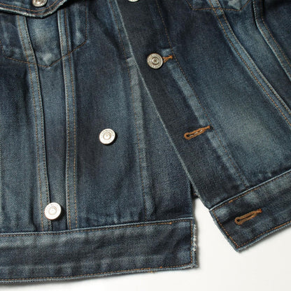 Balenciaga Denim Jacket Distressed Vintage Wash Indigo Blue — view 9