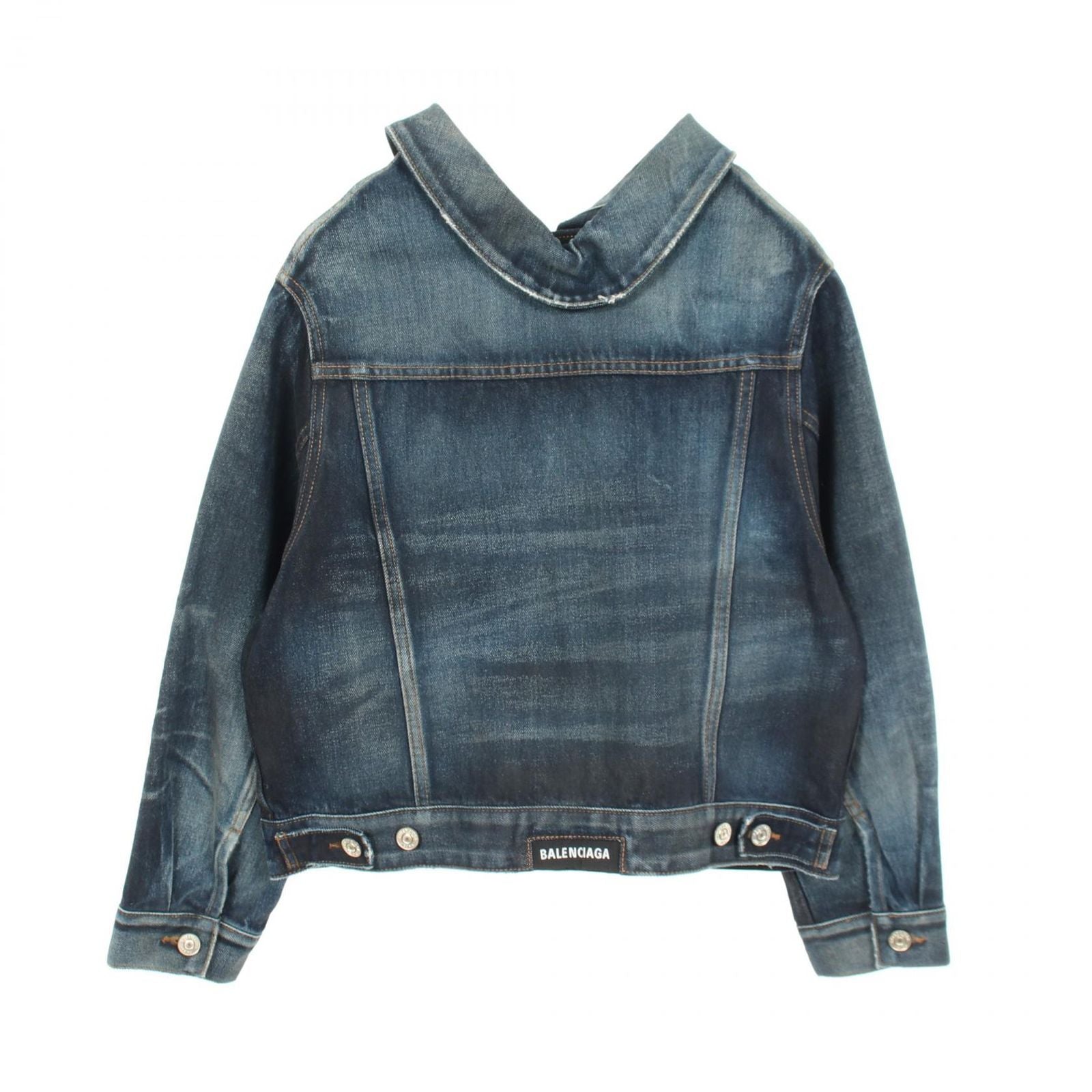 Balenciaga Denim Jacket Distressed Vintage Wash Indigo Blue — view 2