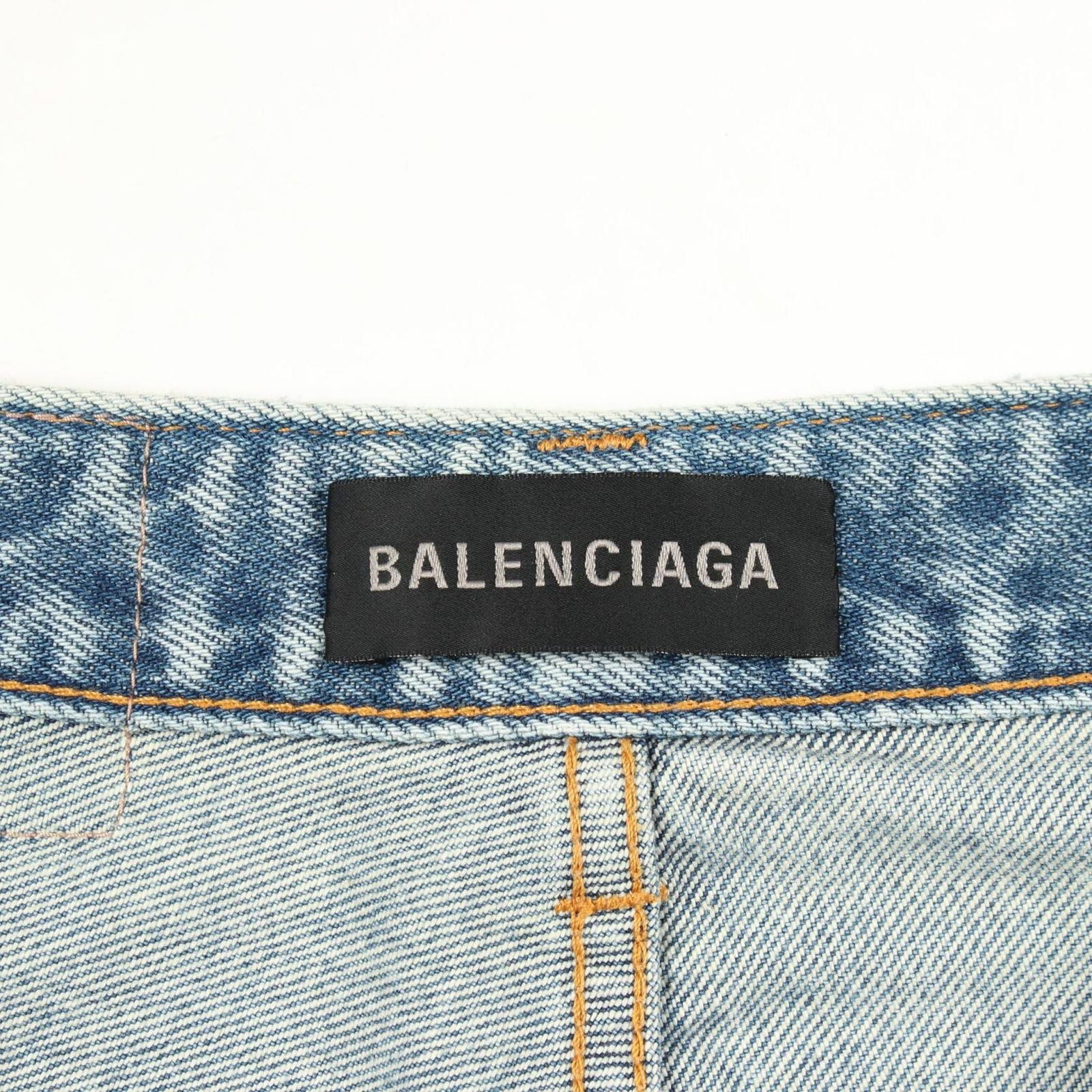 Balenciaga Denim Pants Vintage Wash Blue Gray Cotton — view 3