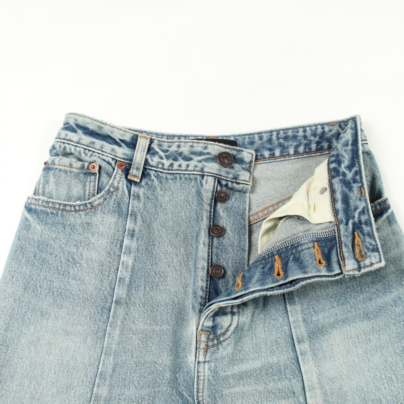 Balenciaga Denim Pants Vintage Wash Blue Gray Cotton — view 6