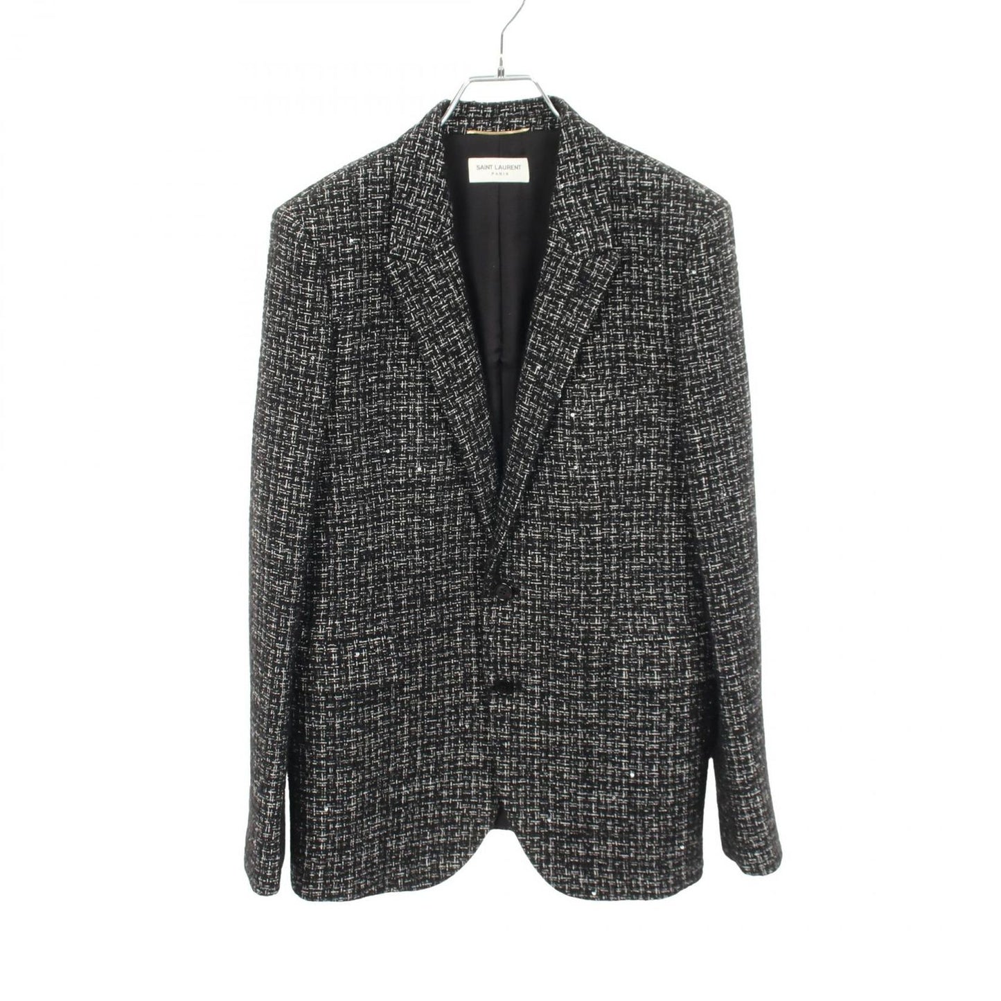Saint Laurent Paris Tweed Sequin Black Jacket