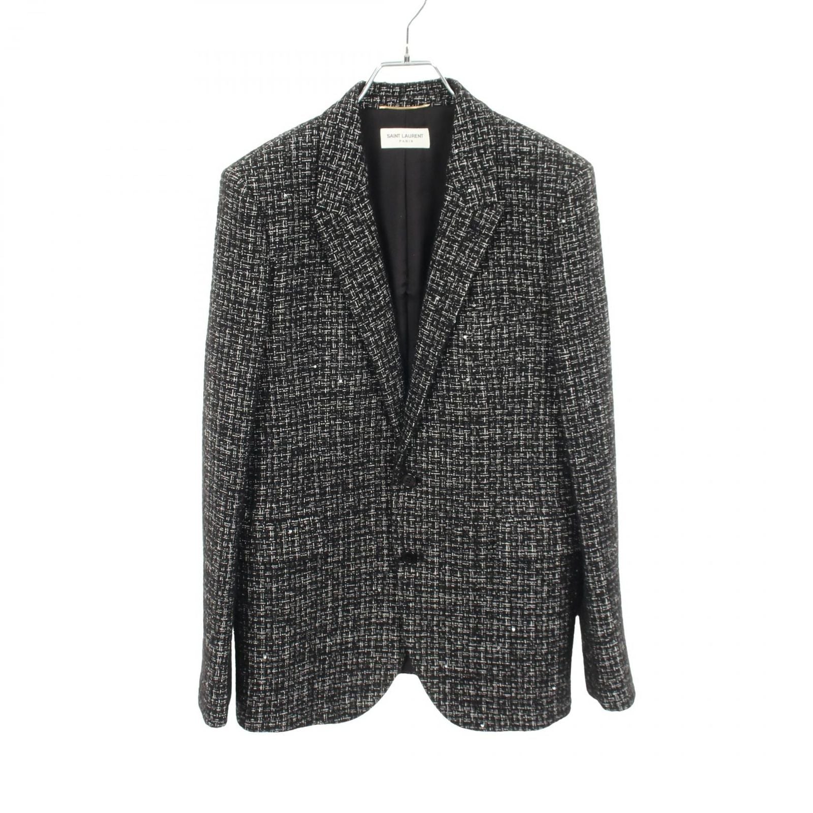 Saint Laurent Paris Tweed Sequin Black Jacket