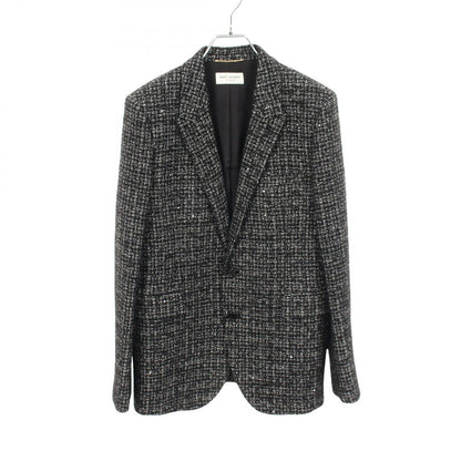 Saint Laurent Paris Tweed Sequin Black Jacket