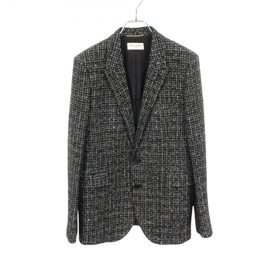 Saint Laurent Paris Tweed Sequin Black Jacket