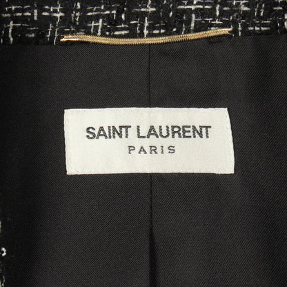 Saint Laurent Paris Tweed Sequin Black Jacket — view 3