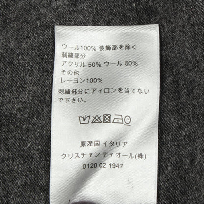 Dior Knit Judy Blame Logo Embroidery Gray Wool Sweater — view 4