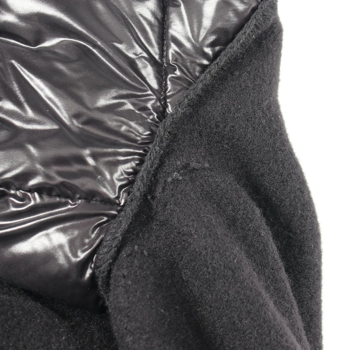 Moncler Down Jacket Mantella Poncho Cape Contrast Black Wool Nylon — view 6