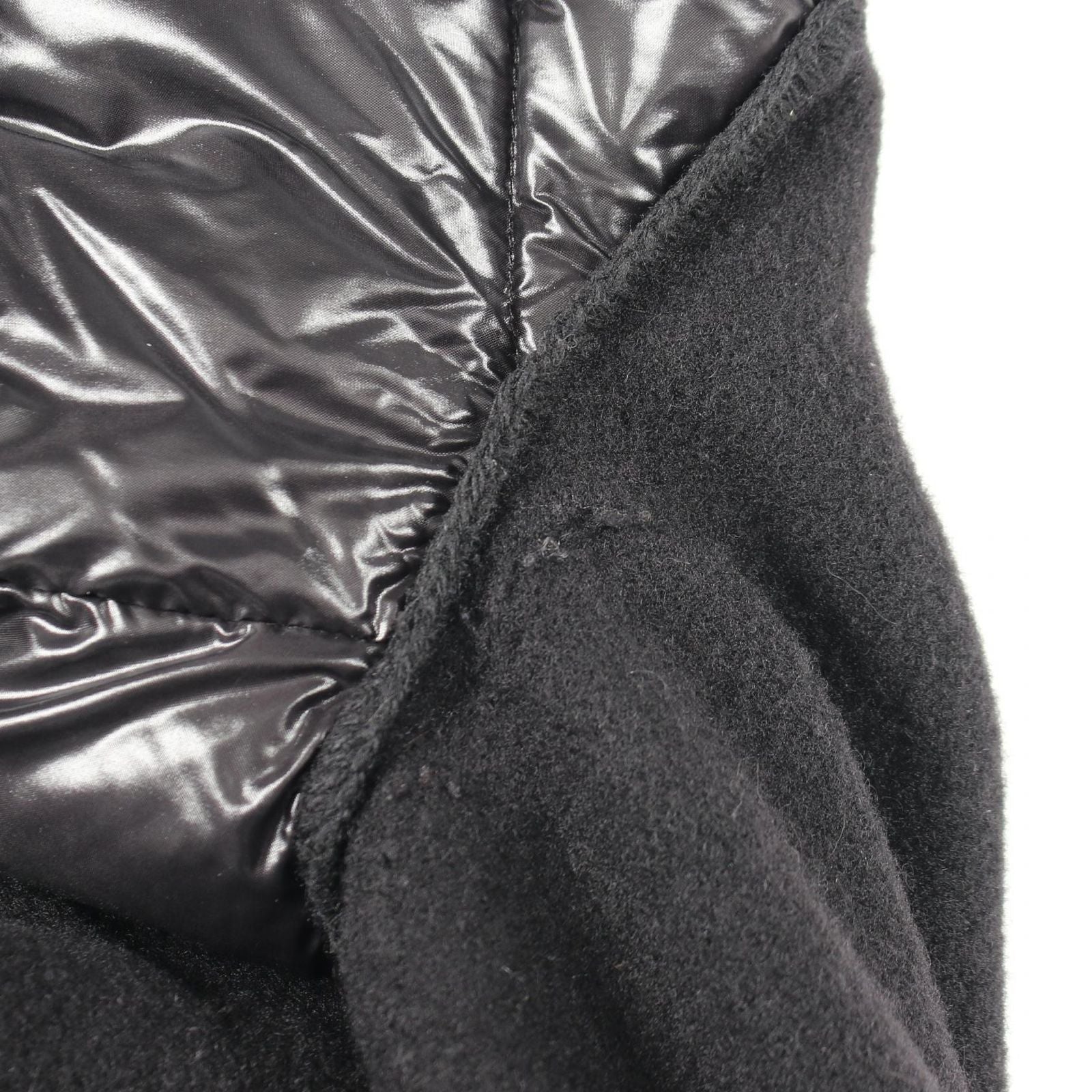 Moncler Down Jacket Mantella Poncho Cape Contrast Black Wool Nylon — view 6