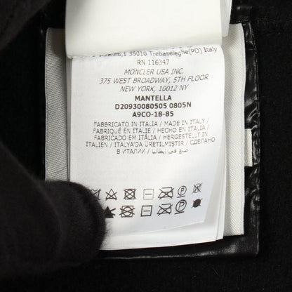 Moncler Down Jacket Mantella Poncho Cape Contrast Black Wool Nylon — view 4