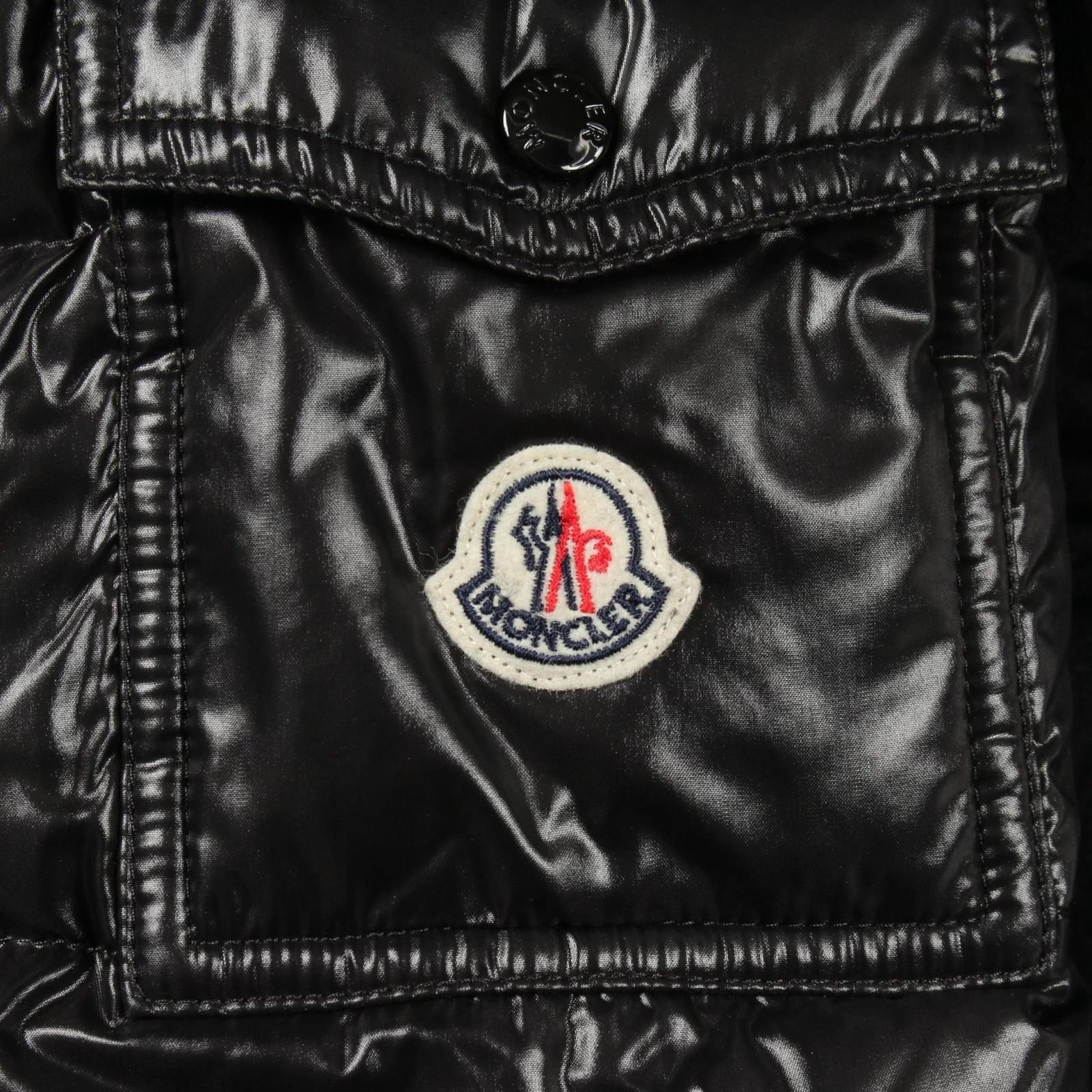 Moncler Down Jacket Mantella Poncho Cape Contrast Black Wool Nylon — view 5