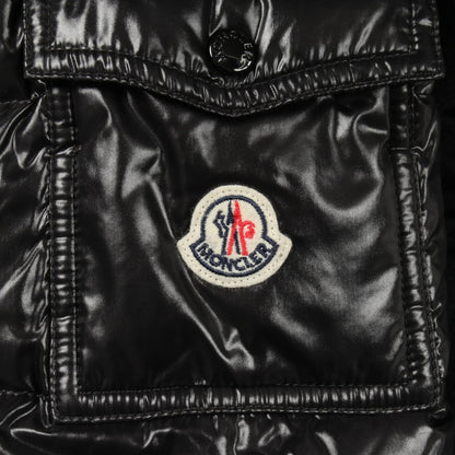 Moncler Down Jacket Mantella Poncho Cape Contrast Black Wool Nylon — view 5