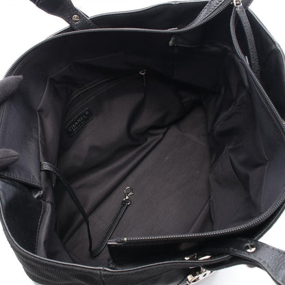 Chanel Tote Paris Biarritz MM Black Canvas Leather MM — view 3