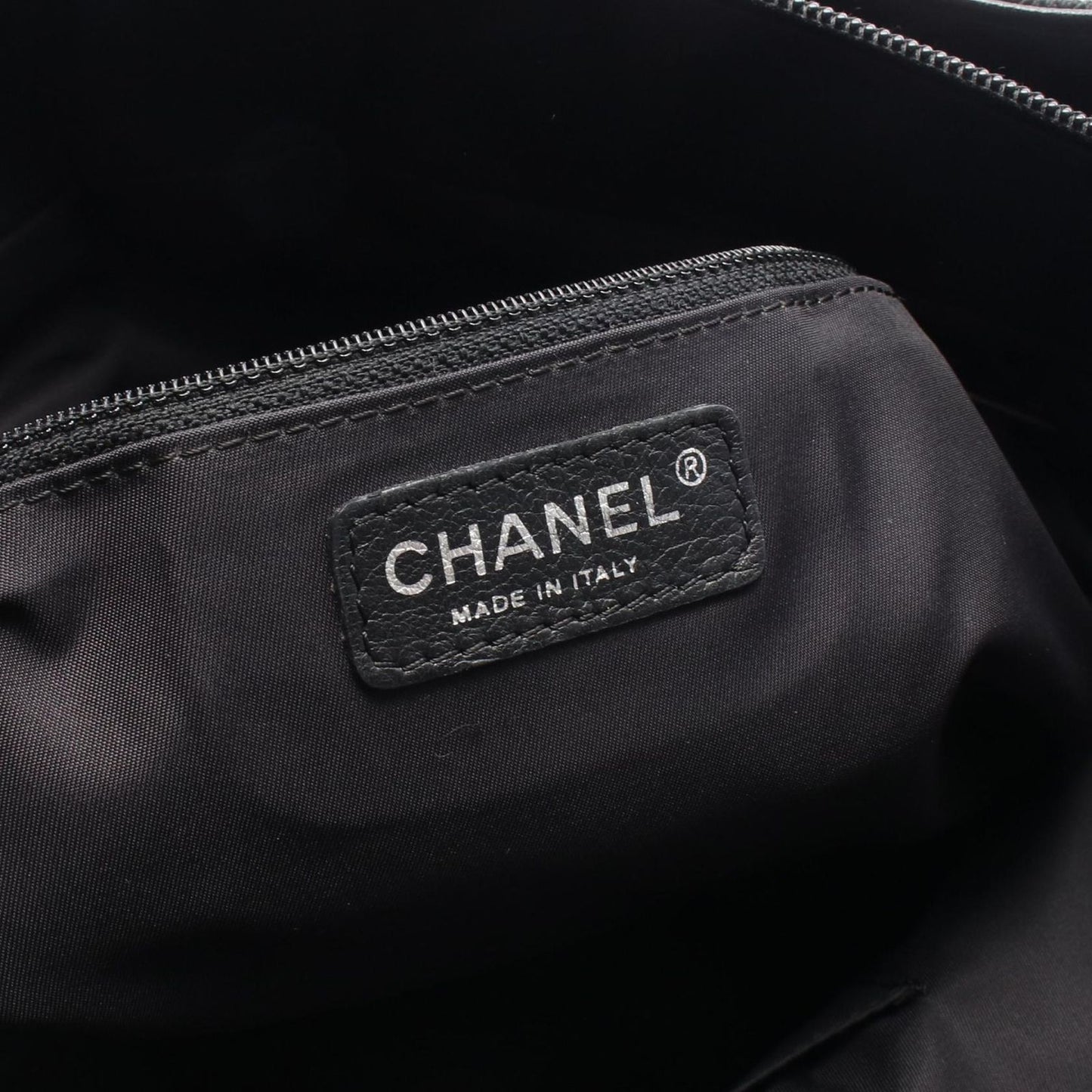 Chanel Tote Paris Biarritz MM Black Canvas Leather MM — view 4