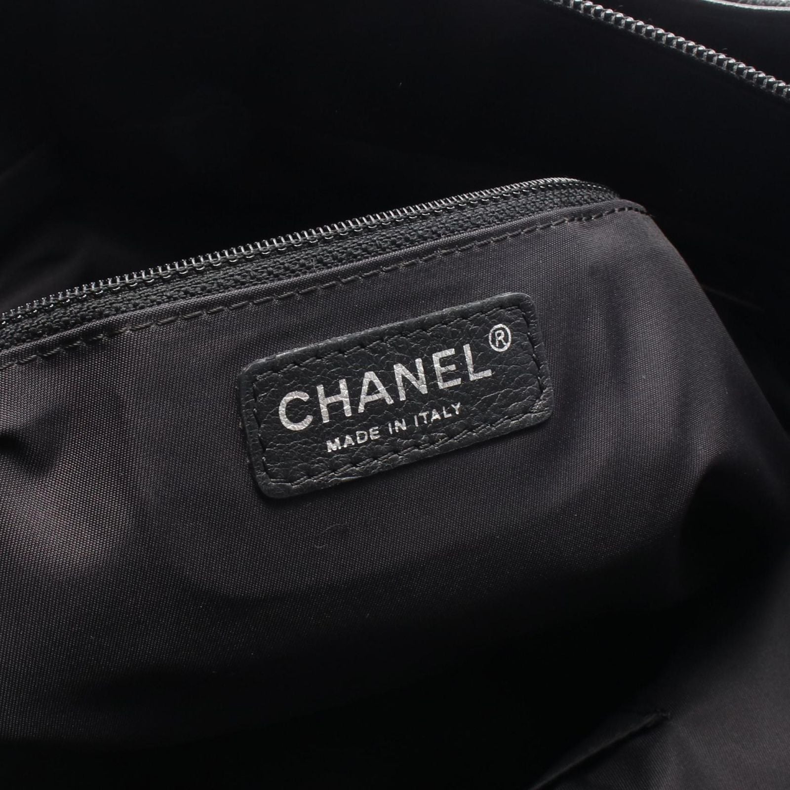 Chanel Tote Paris Biarritz MM Black Canvas Leather MM — view 4