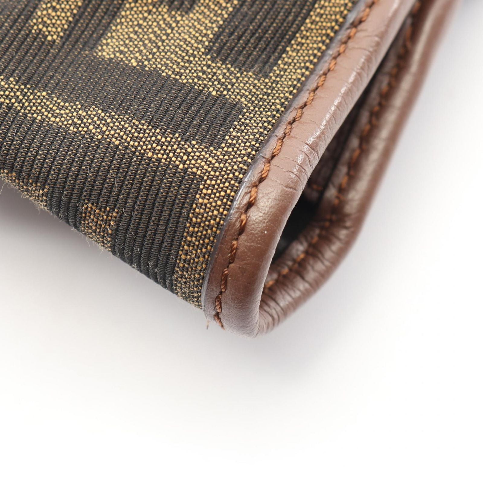 Fendi Tote Zucca Black Brown Canvas Leather — view 8