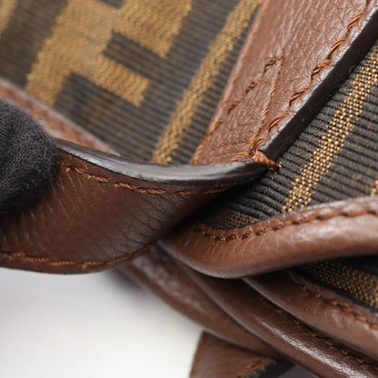 Fendi Tote Zucca Black Brown Canvas Leather — view 7