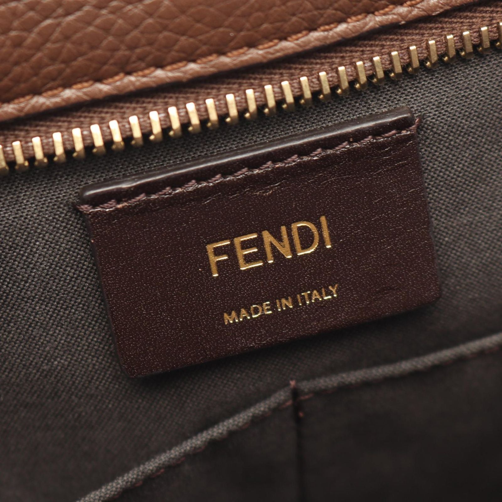 Fendi Tote Zucca Black Brown Canvas Leather — view 4