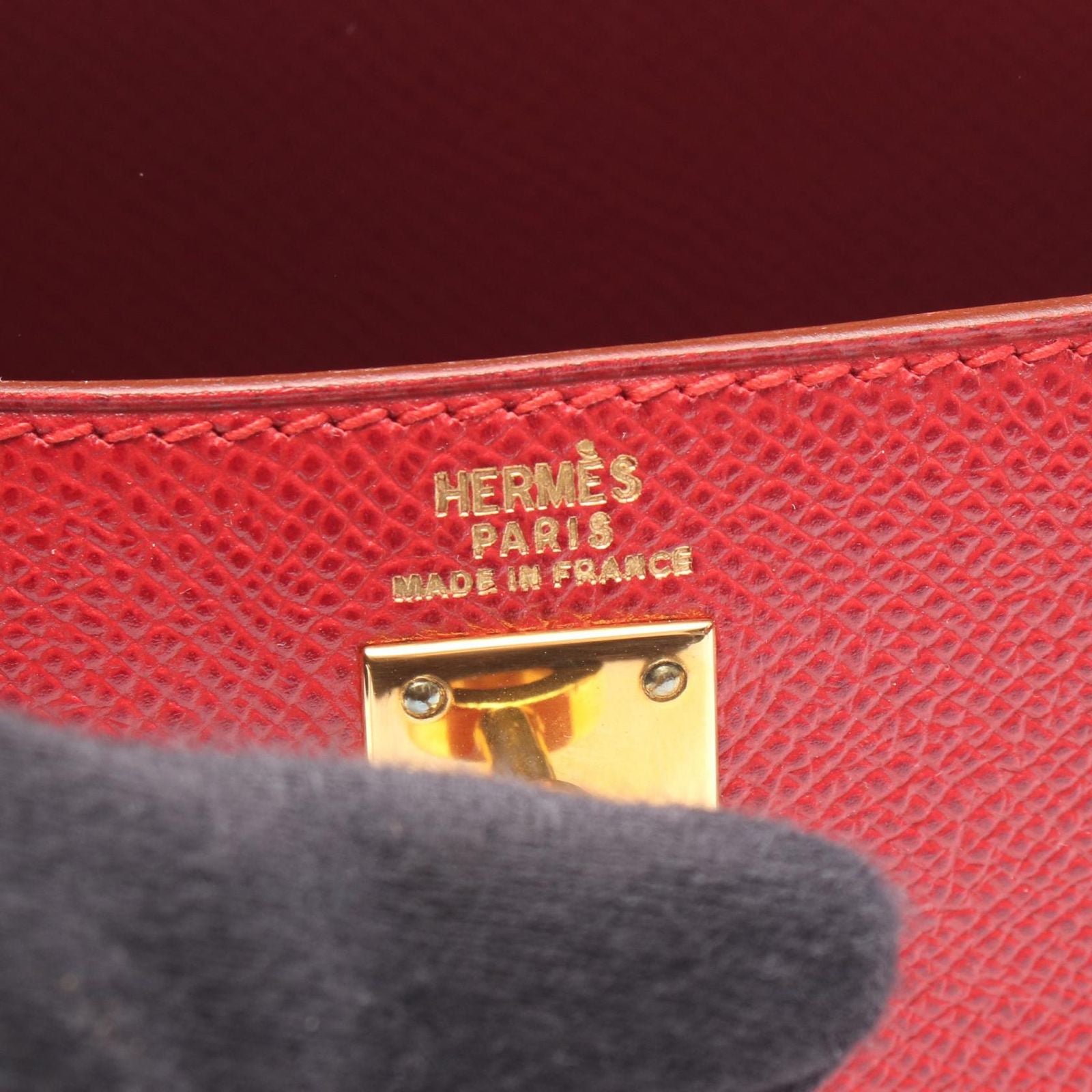 Hermes Handbag Mini Sellier 2-Way Rouge Vif Leather Mini Kelly — view 4