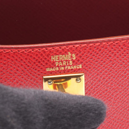 Hermes Handbag Mini Sellier 2-Way Rouge Vif Leather Mini Kelly — view 4