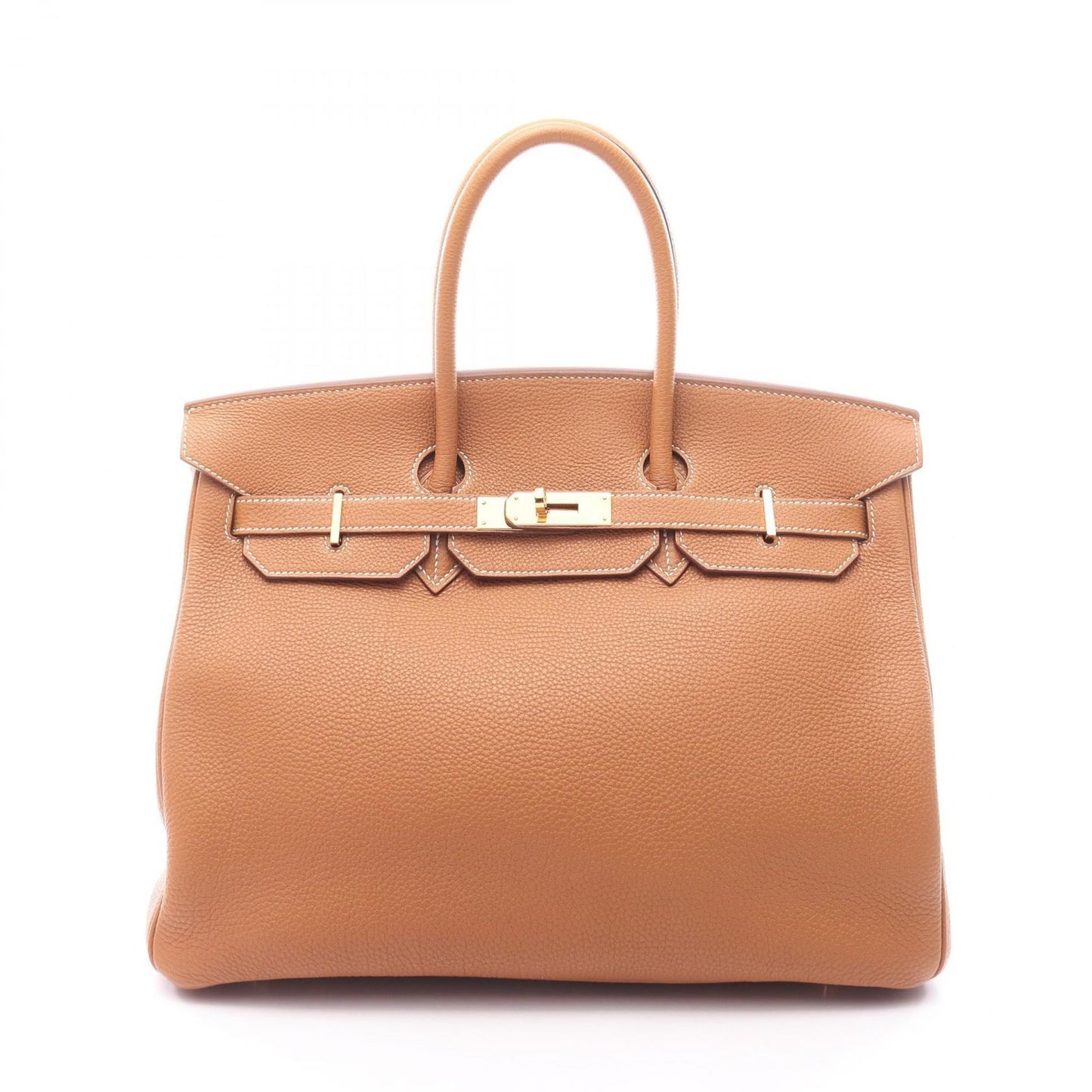Hermes Handbag Birkin 35 Gold Leather