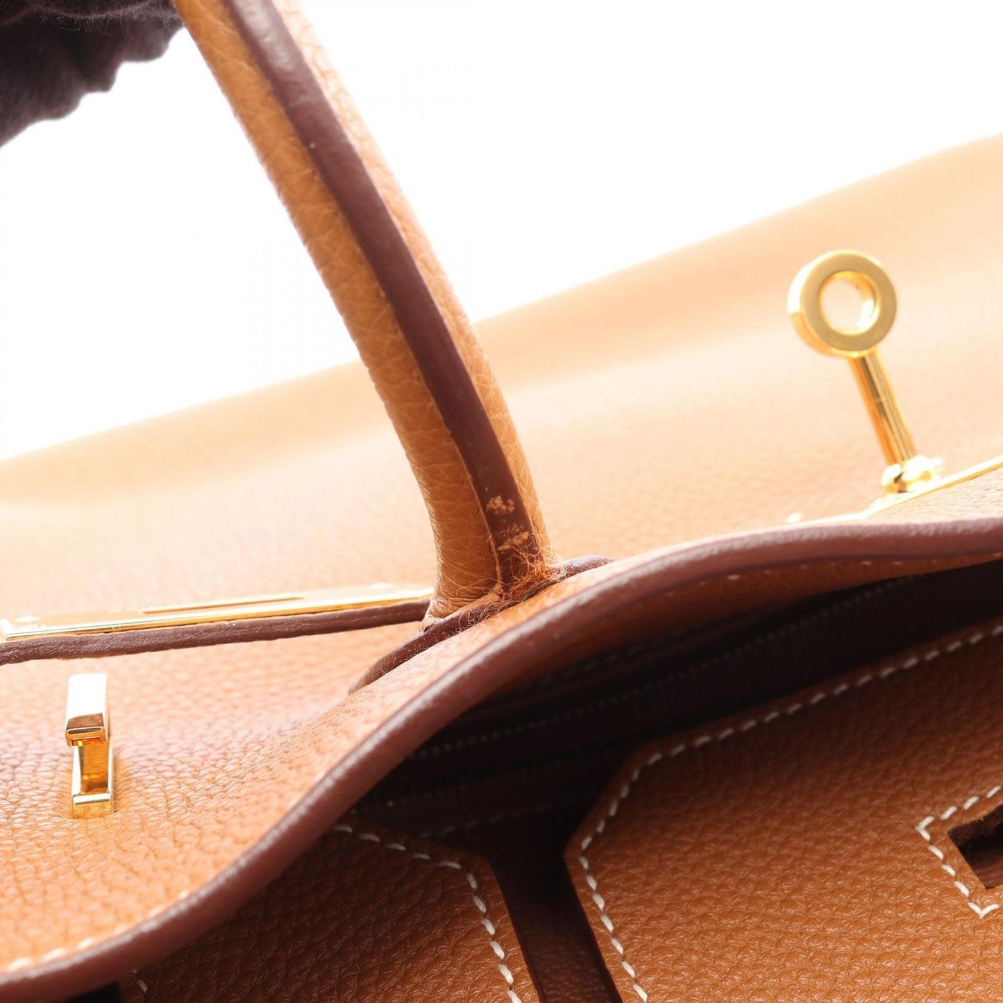 Hermes Handbag Birkin 35 Gold Leather — view 8