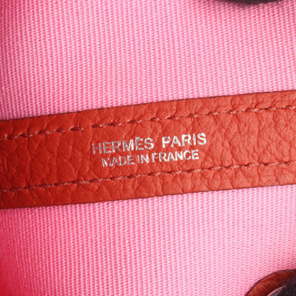 Hermes Tote Garden Party TPM Pink Rouge Ducese Canvas Leather — view 4