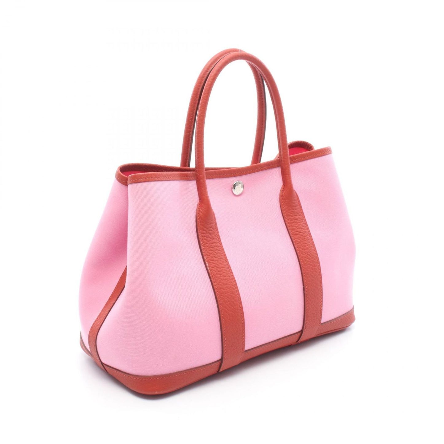 Hermes Tote Garden Party TPM Pink Rouge Ducese Canvas Leather — view 2