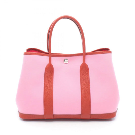 Hermes Tote Garden Party TPM Pink Rouge Ducese Canvas Leather