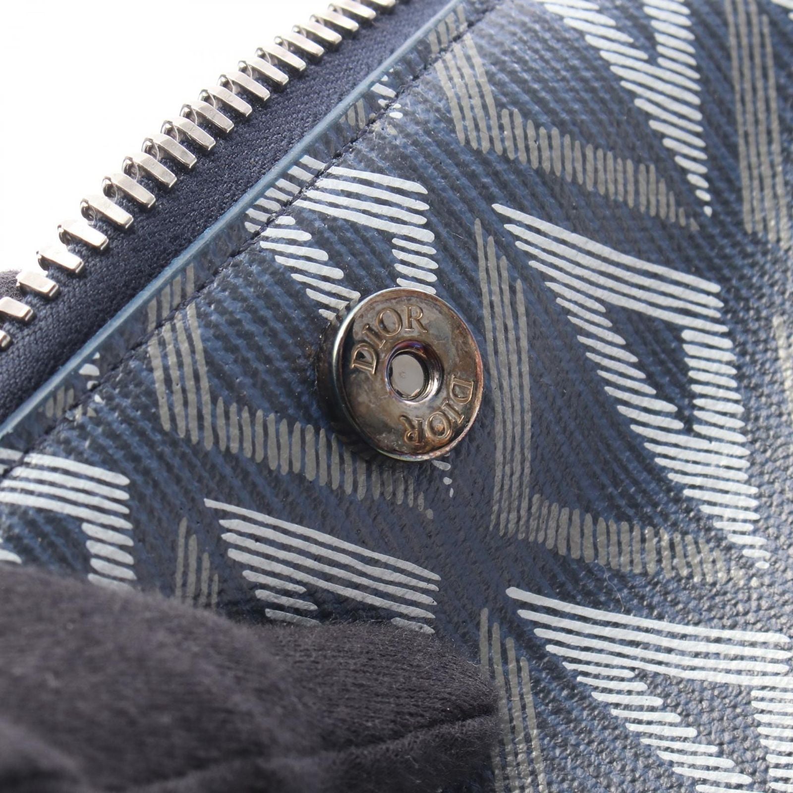 Dior Boston Bag Rango 50 CD Diamond 2-Way Navy Canvas Leather — view 6