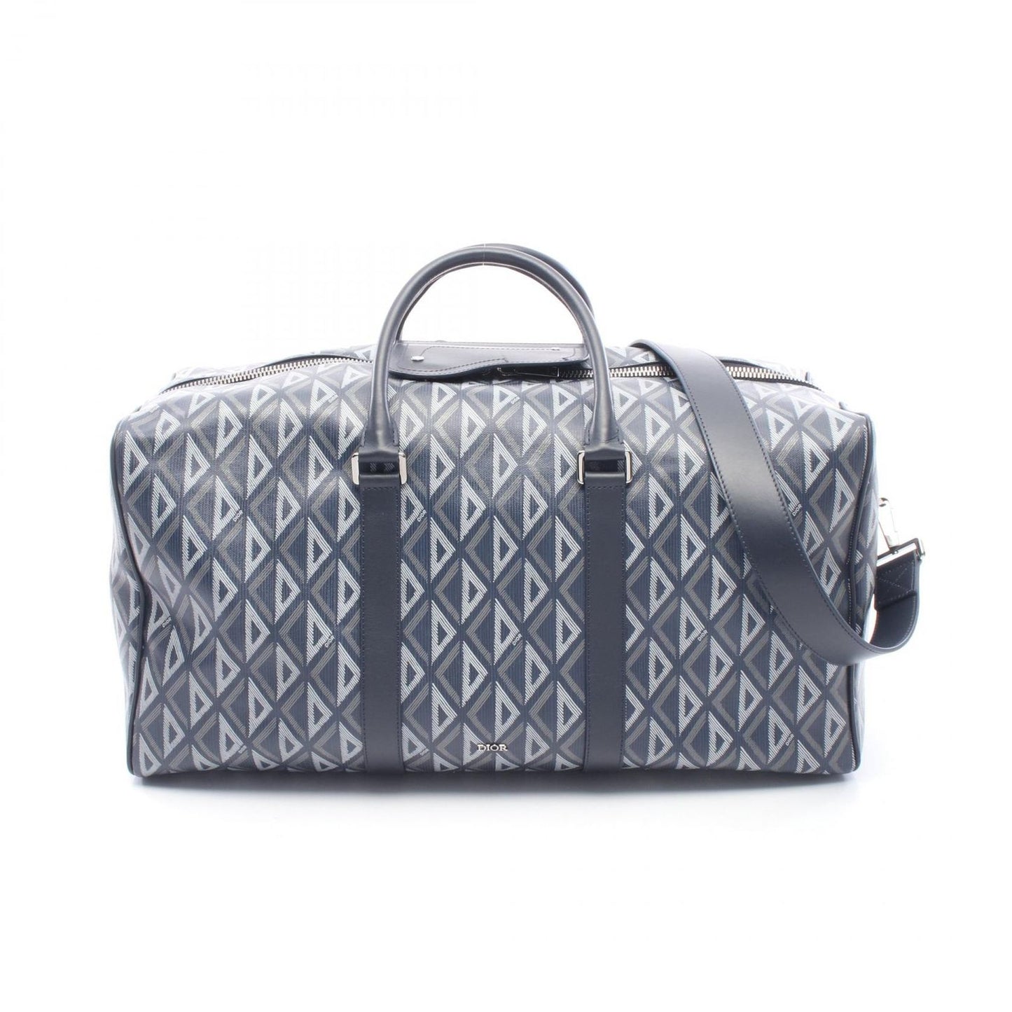 Dior Boston Bag Rango 50 CD Diamond 2-Way Navy Canvas Leather