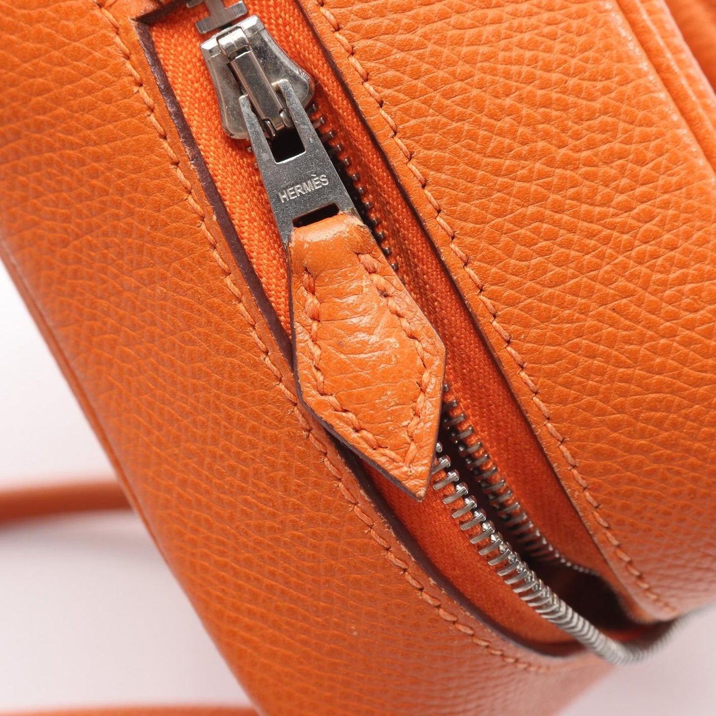 Hermes Handbag Mini Plume 20 Orange Leather Calf — view 8