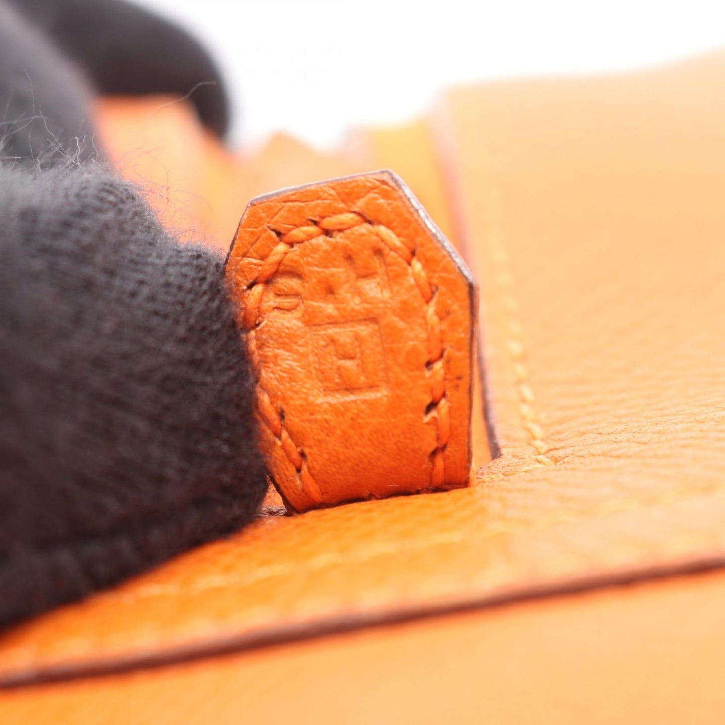 Hermes Handbag Mini Plume 20 Orange Leather Calf — view 5