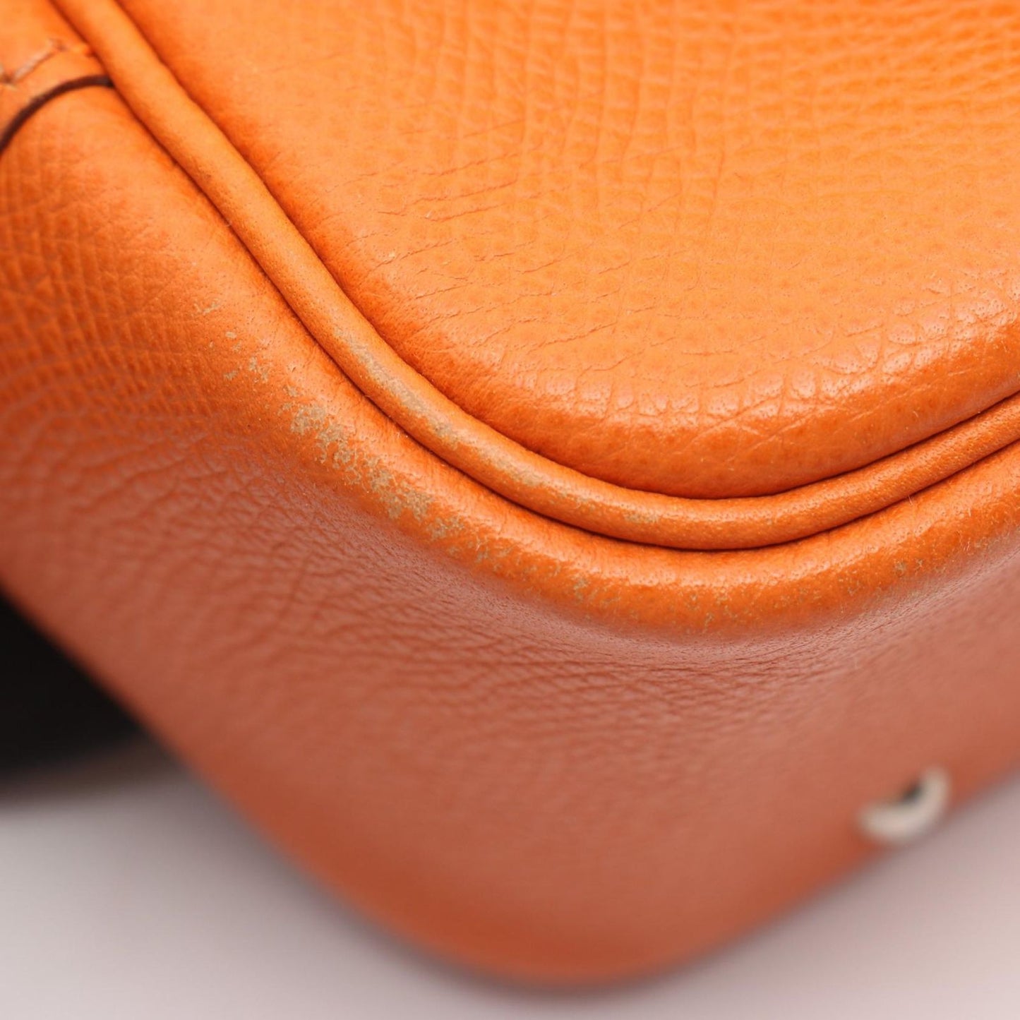 Hermes Handbag Mini Plume 20 Orange Leather Calf — view 6