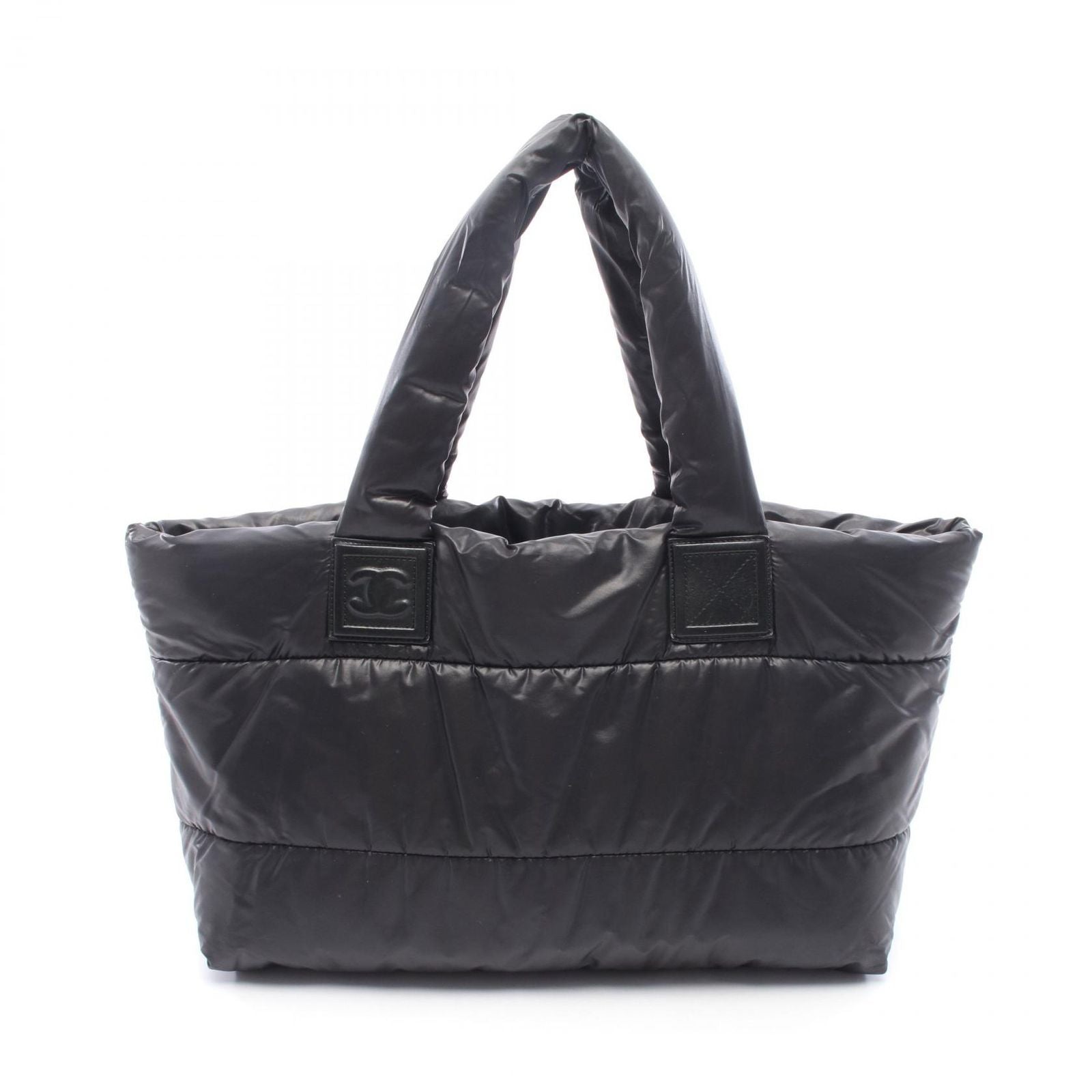 Chanel Tote Coco Cocoon MM Reversible Black Nylon Leather