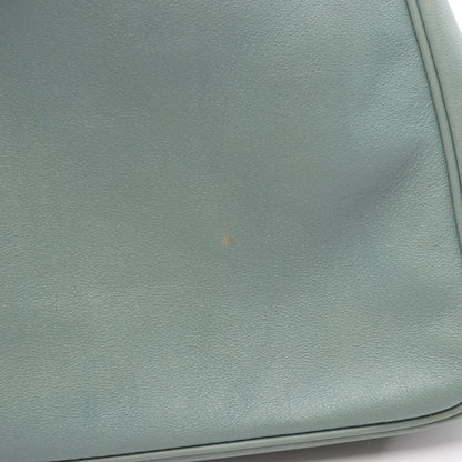 Hermes Shoulder Bag Masai Cut 32 Blue Green Leather Calf Aqua — view 9