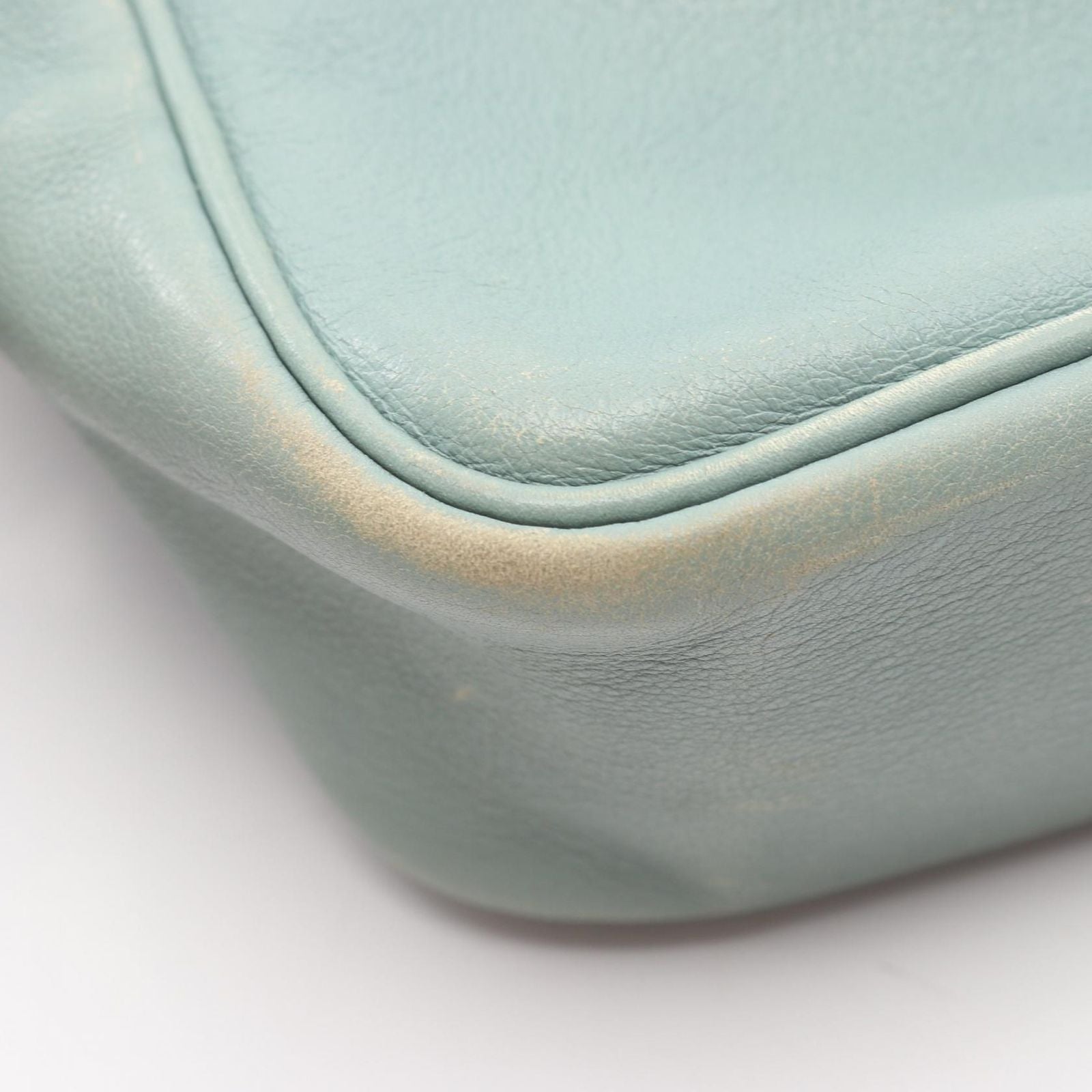 Hermes Shoulder Bag Masai Cut 32 Blue Green Leather Calf Aqua — view 7