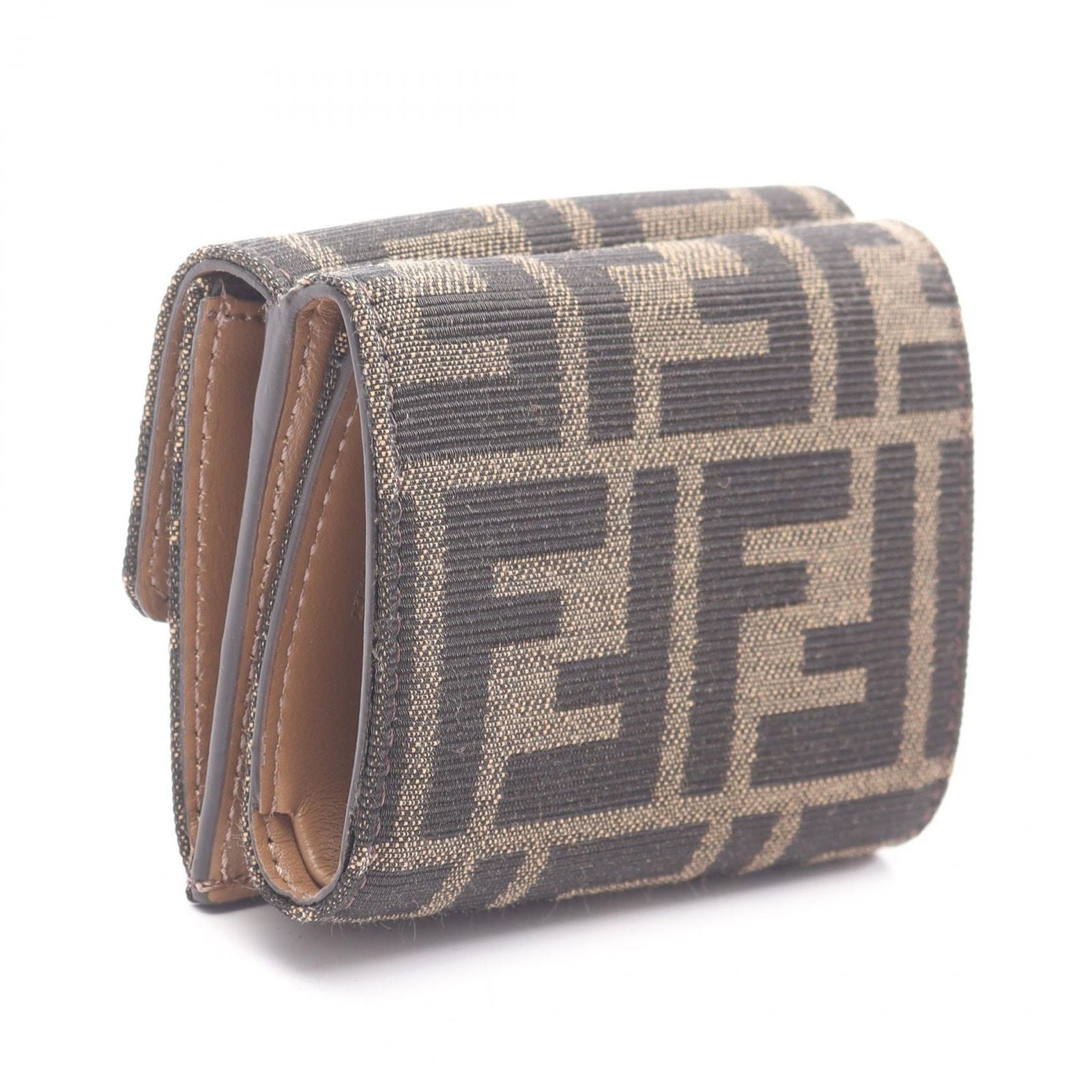 Fendi Trifold Wallet Baguette Zucca Brown Canvas — view 2