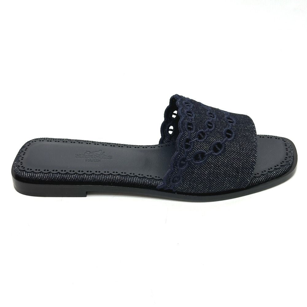 Hermes Sandals Gael Chaine D'ancre Denim Blue — view 3