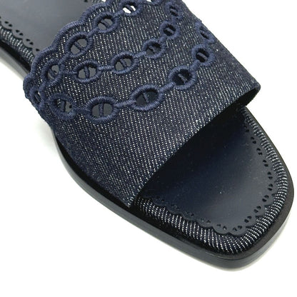 Hermes Sandals Gael Chaine D'ancre Denim Blue — view 8