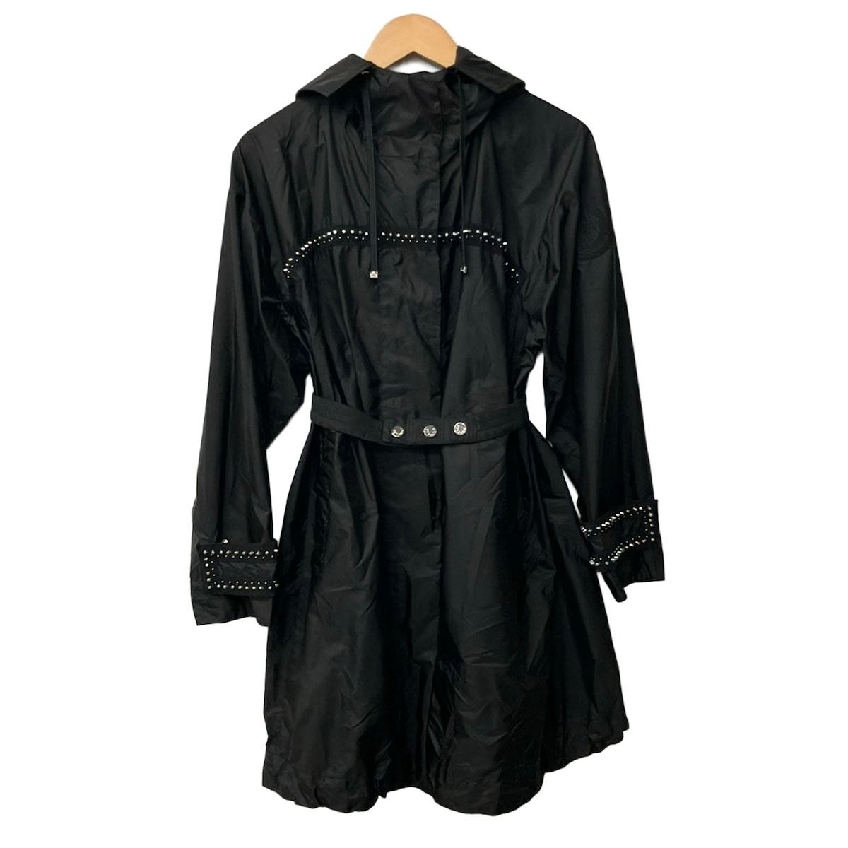 Moncler Coat Prasin Black Long Sleeve Studs Autumn Spring