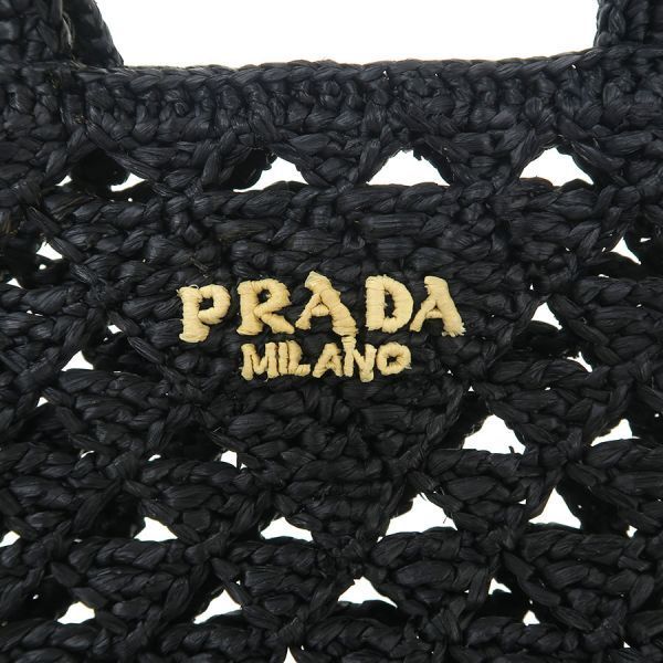 Prada Raffia Tote Black — view 7