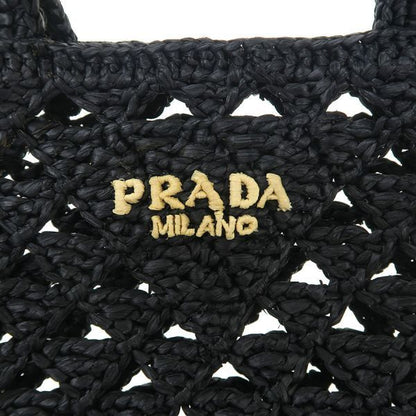 Prada Raffia Tote Black — view 7