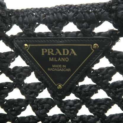 Prada Raffia Tote Black — view 8