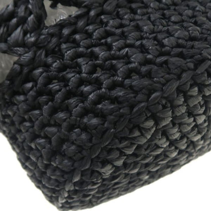Prada Raffia Tote Black — view 6