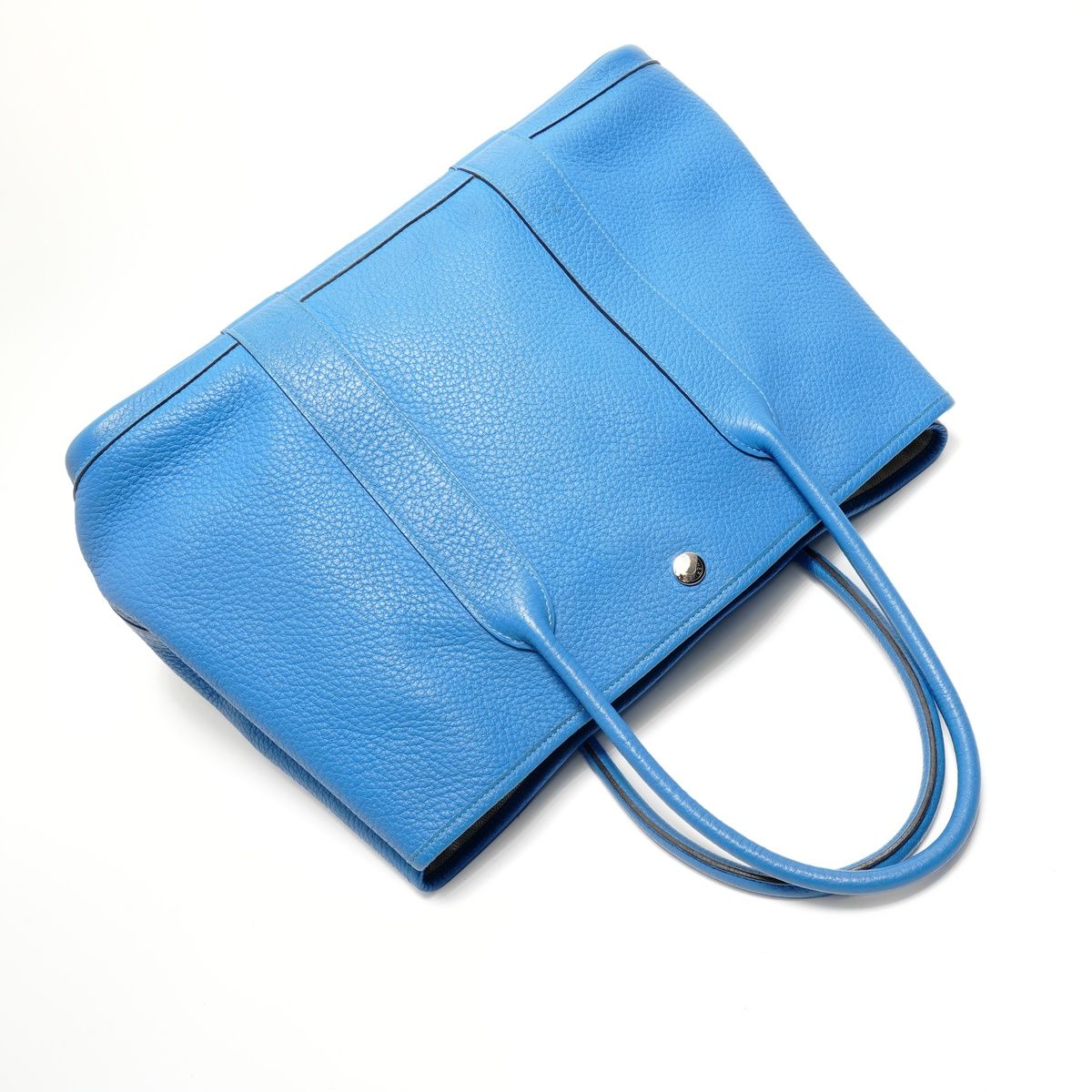 Hermes Tote Garden Party Vache Country Blue Royale — view 8