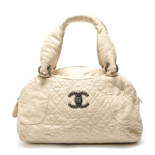 Chanel Shoulder Bag Leather Quilted CC Logo