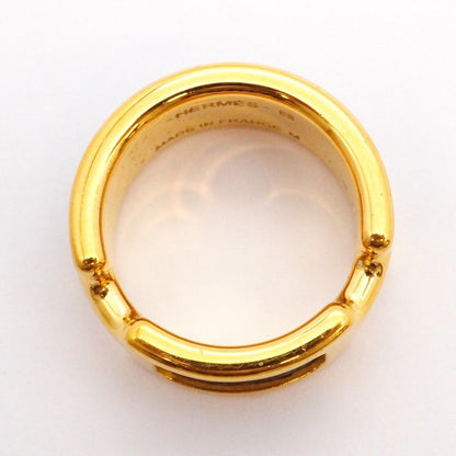 Hermes Ring Olympe PM Gold Plated Leather Black — view 3