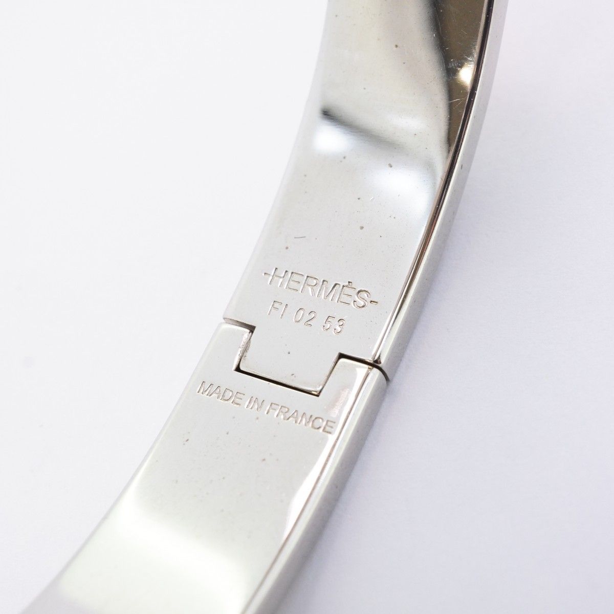 Hermes Bangle Clic Clac PM Metal Silver Orange Bracelet — view 5
