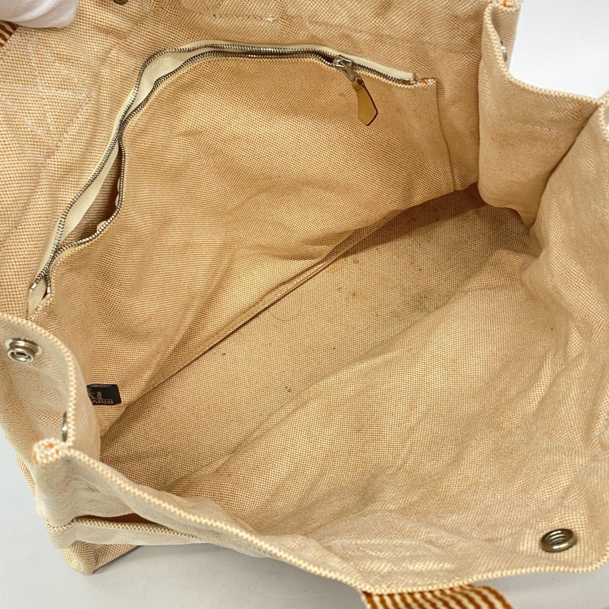 Hermes Tote New Fourre Tout MM Canvas Orange Silver — view 4